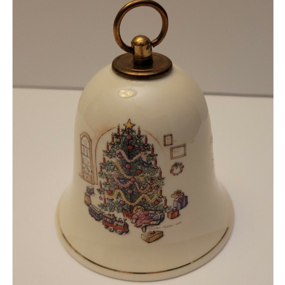 Konitz Germany Porcelain Christmas Bell Music Box "Stille Nacht"